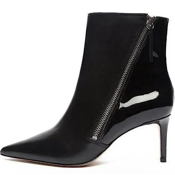 SCHUTZ Shoes Schutz Patent Leather Kitten Heels Ankle Boots